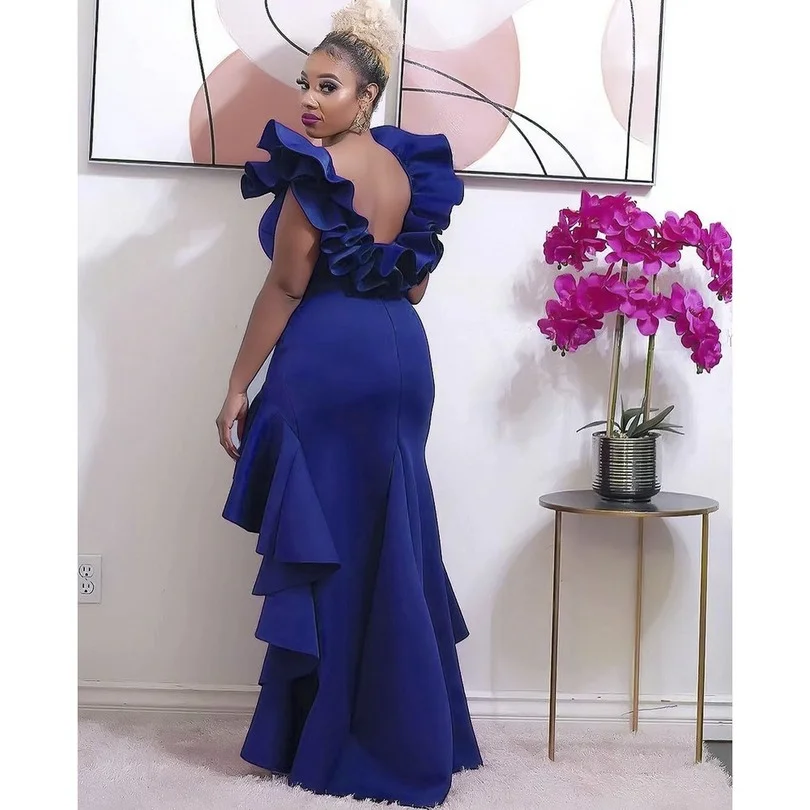 Женское вечернее платье-макси с оборками облегающее платье в африканском стиле