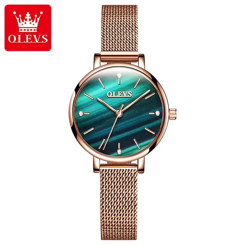 

OLEVS Quartz Sky Dial Watch for Women Steel Leather Fashion Women's Wrist Watch Watches Luxury Brand Waterproof Wristwatches