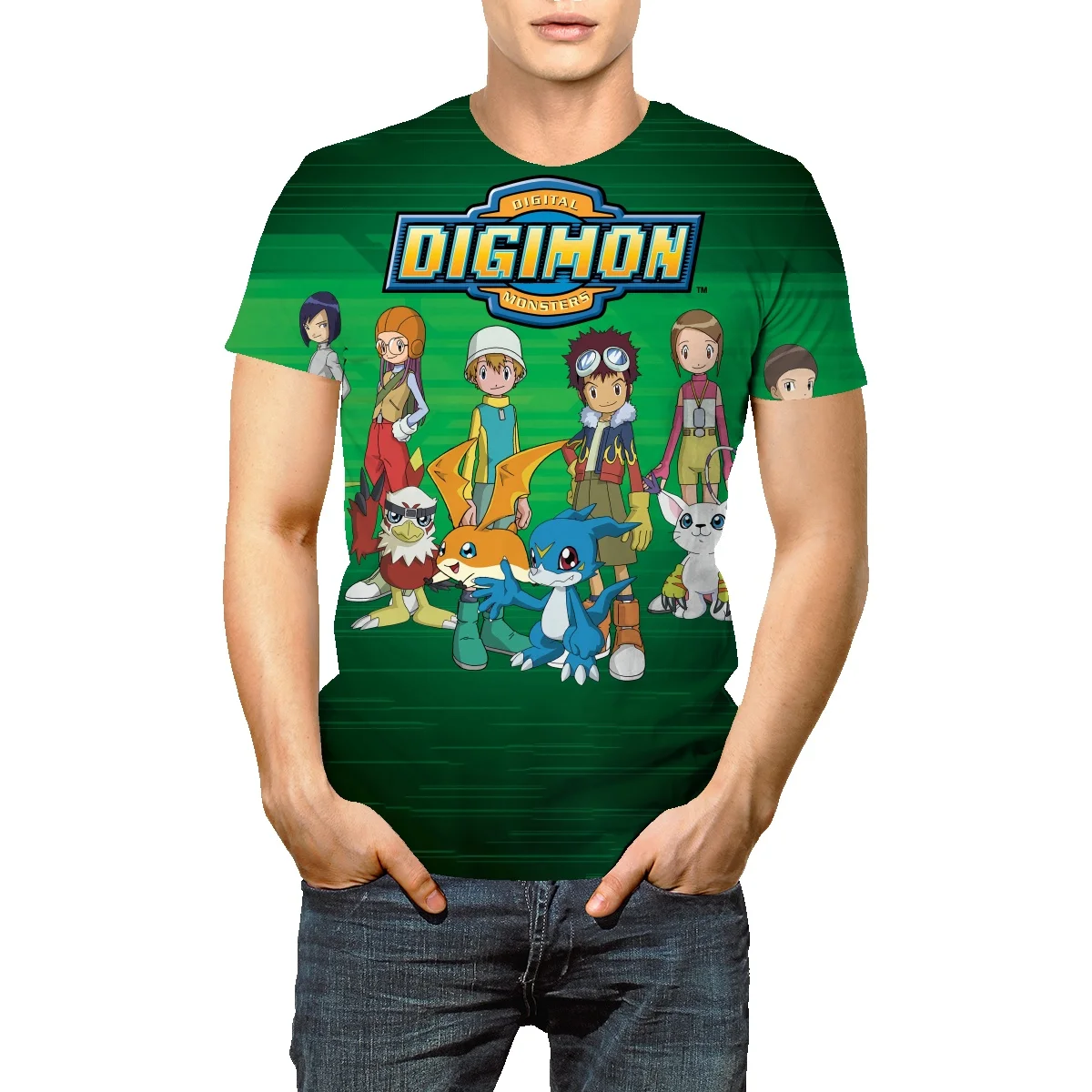 

Мужская футболка с круглым вырезом, коротким рукавом и 3D-принтом