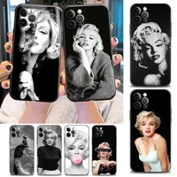 sexy marilyn monroe phone case for iphone 5 6 7 8 plus se 3 2020 2022 11 12 13 pro xs max mini xr x 5g soft silicone cover coque