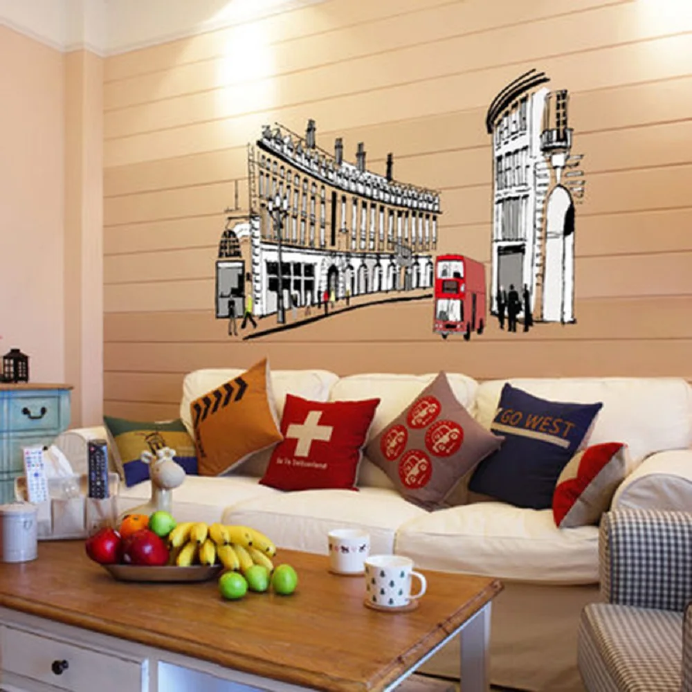 Европейские креативные настенные Стикеры гостиная спальня теплые романтические