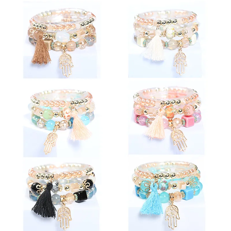 

Fashion Bohemian Tassel Devil's Eye Beaded Temperament Bracelet Jewelry Women