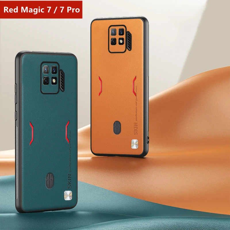 For Red Magic 7 Pro Case Leather Cover For Nubia Red Magic 7 Case Cooling Gaming Phone RedMagic7 Soft Silicone Shockproof Bumper