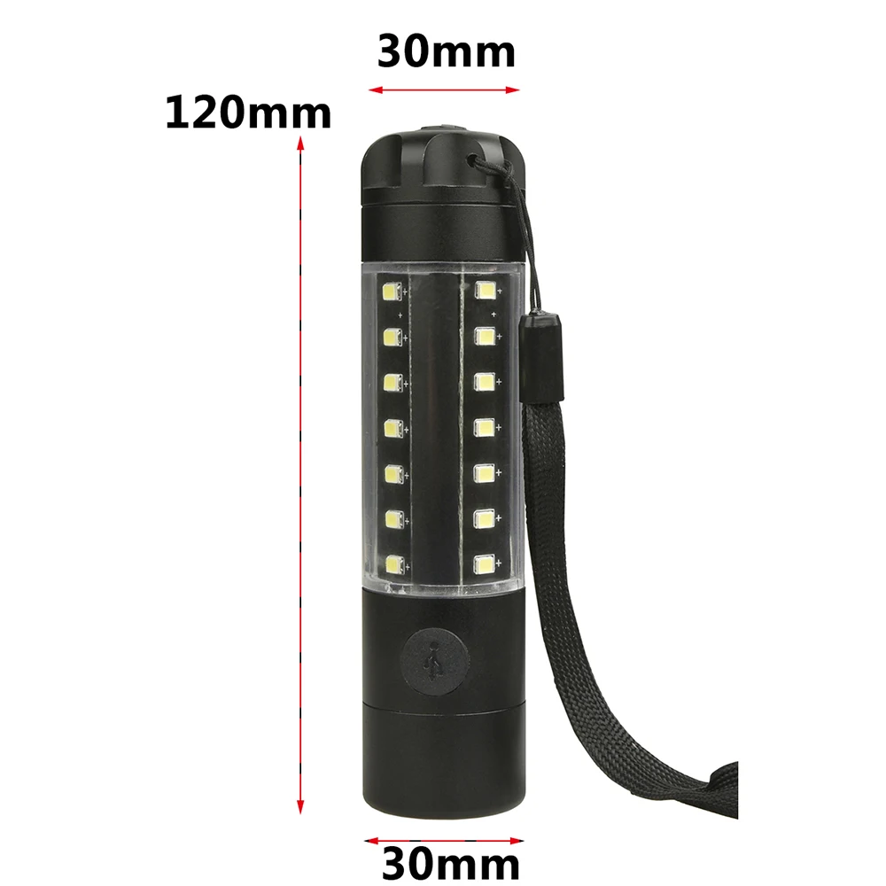 Светодиодный фонарик XM-L T6 со встроенным аккумулятором 18050 и 28 светодиодами SMD 2835