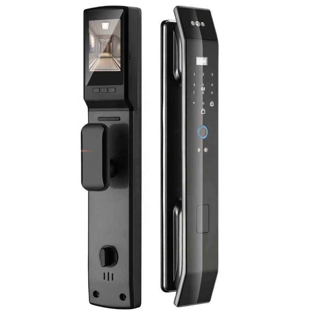 Фото XSDTS DF14 Tuya 3D Face Домофон в реальном времени Умный дверной замок Камера безопасности Интеллектуальный отпечаток пальца Разблокировка ключа с паролем №1