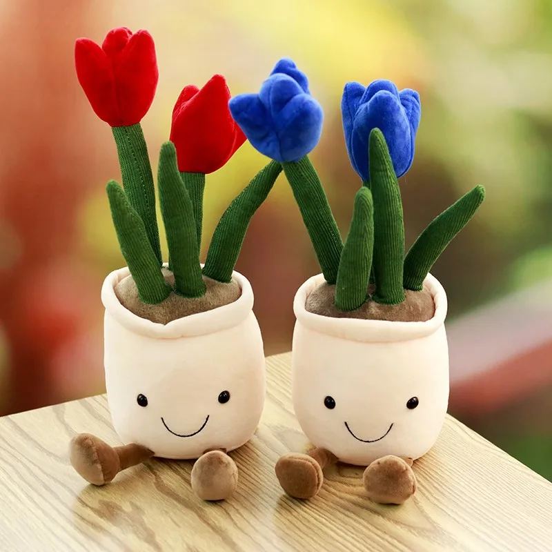 

New Tulip Flower Plush Toy Simulation Succulent Plant Doll Doll Indoor Decoration Decoration Small Gift Children's Toys Gifts