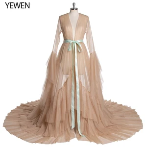 Зеленое, с длинным рукавом вечернее платье вечерние платья Robe De Soiree Формальные платья для выпускного вечера ремень Топ вечерние платья YeWen платье для фотосессий