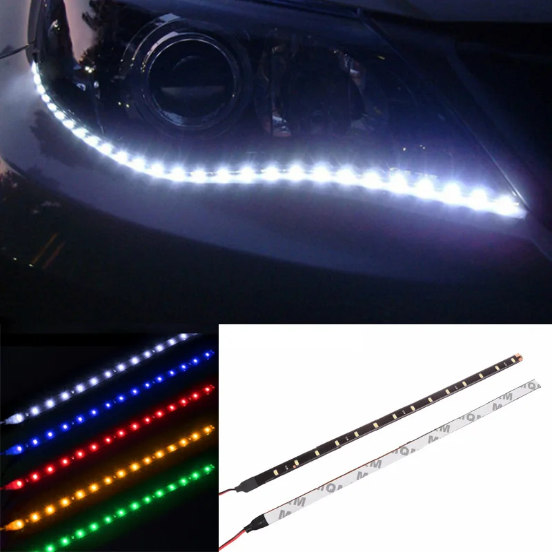 

1 PCS Car Ambient Decorative LED Strip Light Auto DRL Styling Flexible Atmosphere Lights 12V 15 SMD 30CM White Red Yellow Bule