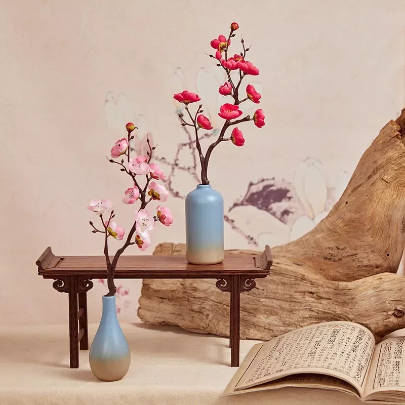 

Plum Cherry Blossoms Silk Flores Sakura Flowers Branches Home Table Living Room Decor Diy Holiday Wedding Decoration