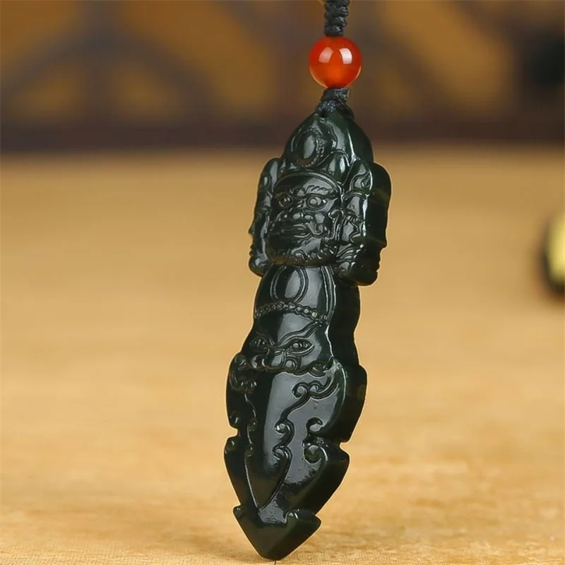 Лидер продаж натуральное ожерелье с кулоном из нефрита и голубого камня ручной