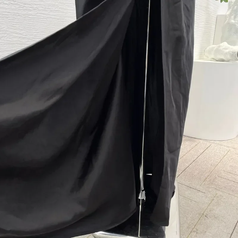 Женские платья макси без рукавов с бисером вечерние черные блестками новый