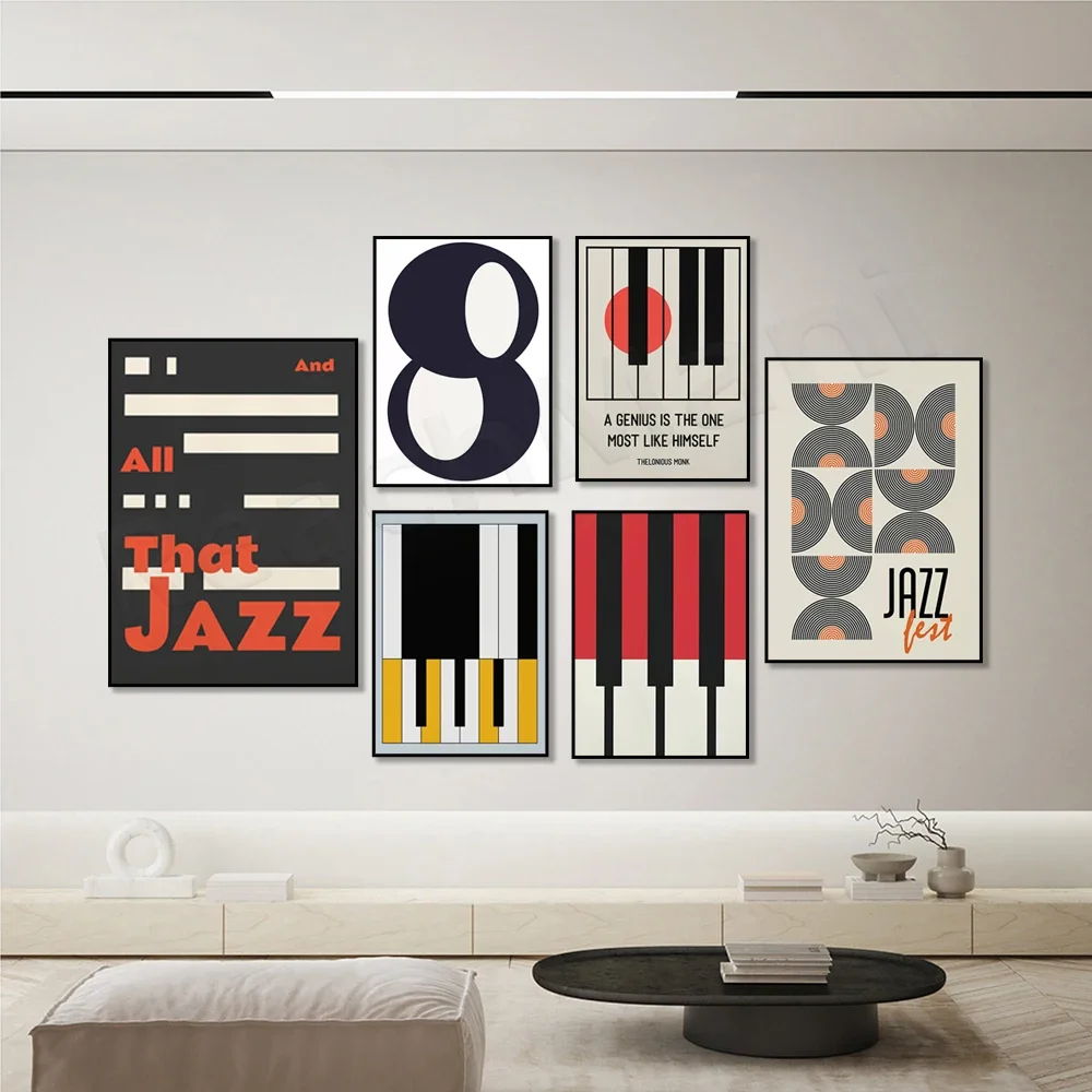 Джазовый плакат на виниловой пластине абстрактные джазовые клавиши фортепиано