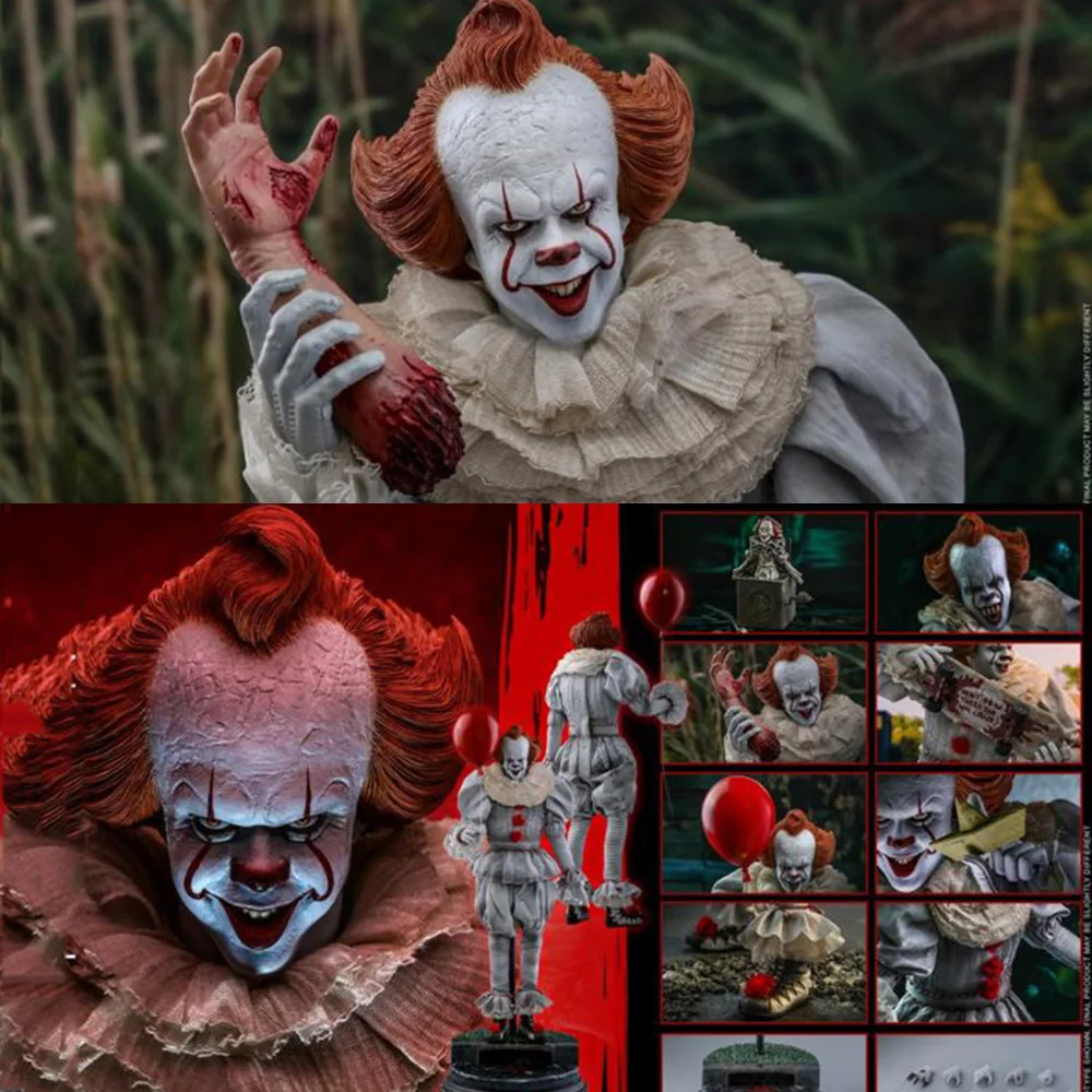 

Hot Toys Mms555 1/6 Pennywise Male Solider Joker Classic Rebel Horror Redhead Clown 12Inch Action Figure Model Collection
