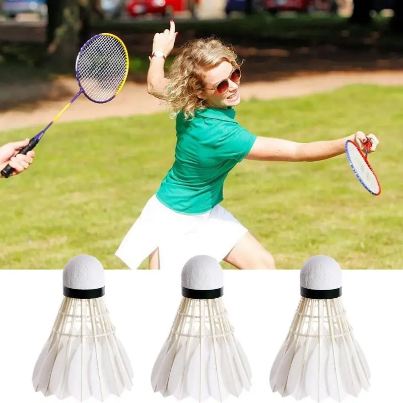 Воланы для бадминтона с утиными перьями 3 шт. перьевые воланы стабильные