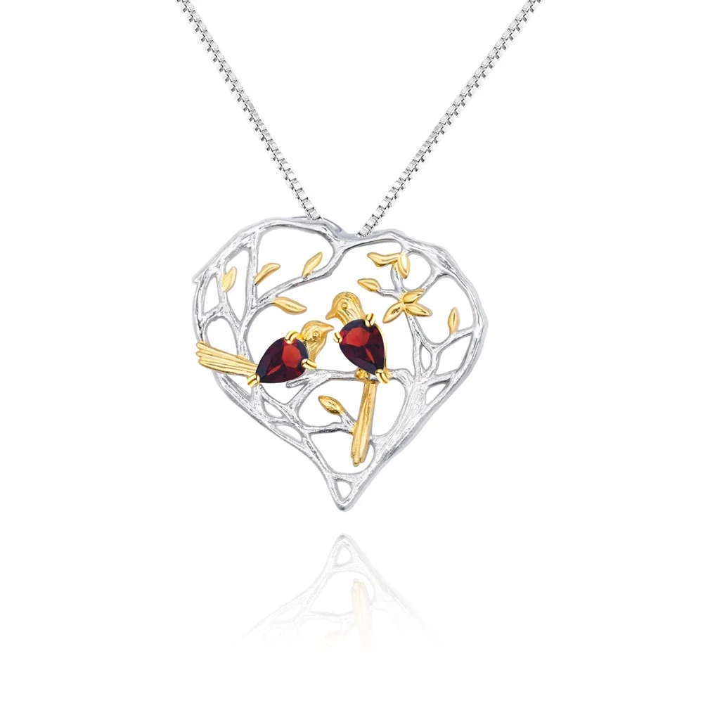 Женское ожерелье из серебра 925 пробы с натуральным голубым топазом