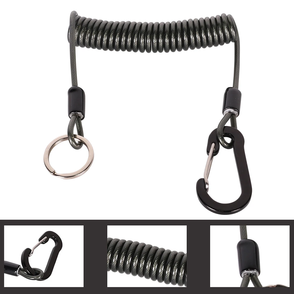 

Fishing Missed Rope Anti-Lost Spiral Spring Lure Pliers Lanyard Wire Spring Rope Key Lanyard Lockable Metal Key Cord