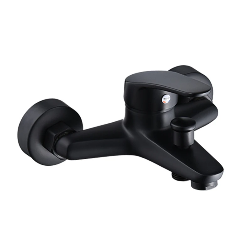 

1PC Brass Matte Black Bathroom Bathtub Faucet Hot And Cold Water Mixer Tap Wall Mount