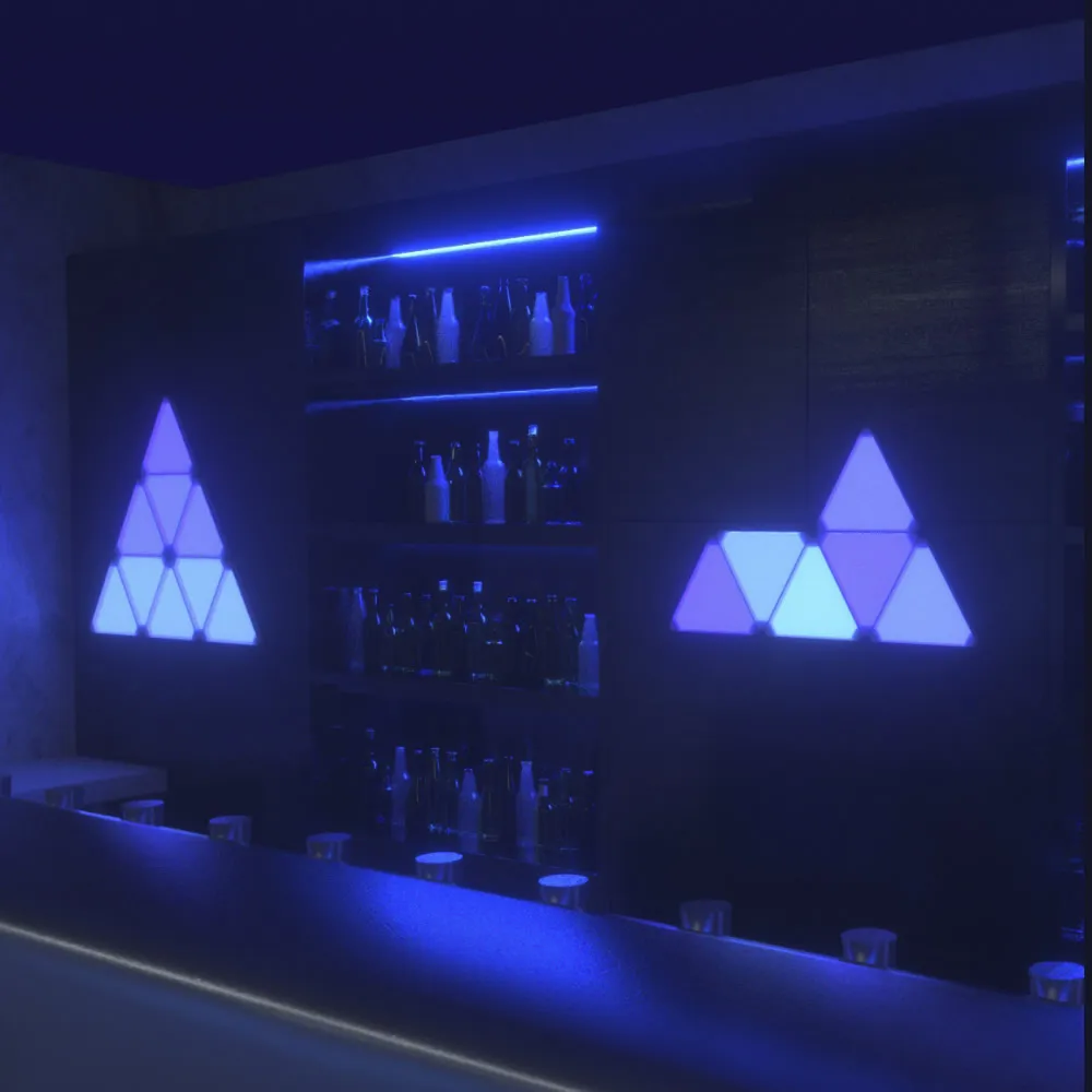 Banqcn треугольные светодиодные игровые настенные светильники RGB для спальни, световые панели для умного дома, работает с приложением Alexa Google Assistantголосом (art.: 3920cd96b05bc) - 3920cd96b05bc