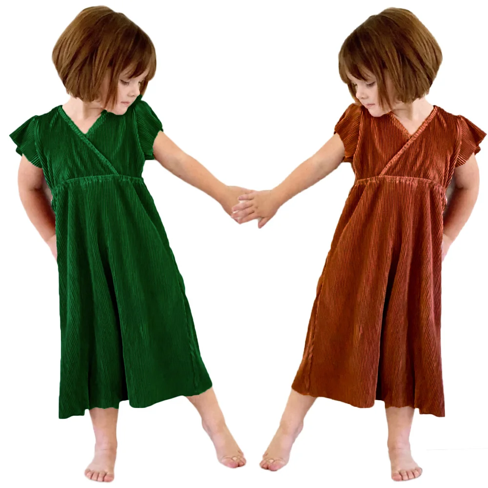

Baby Girls Khaki Classic Short Sleeve Party Dress Toddler Kids Soft Normal Vestidos Dresses Children Clothes for 2 3 4 5 6 Years