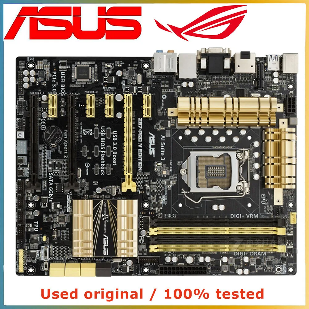 Материнская плата для компьютера ASUS Z87-PRO V EDITION LGA 1150 DDR3 32G для Intel Z87 десктопная материнская плата SATA III PCI-E 3,0 X16