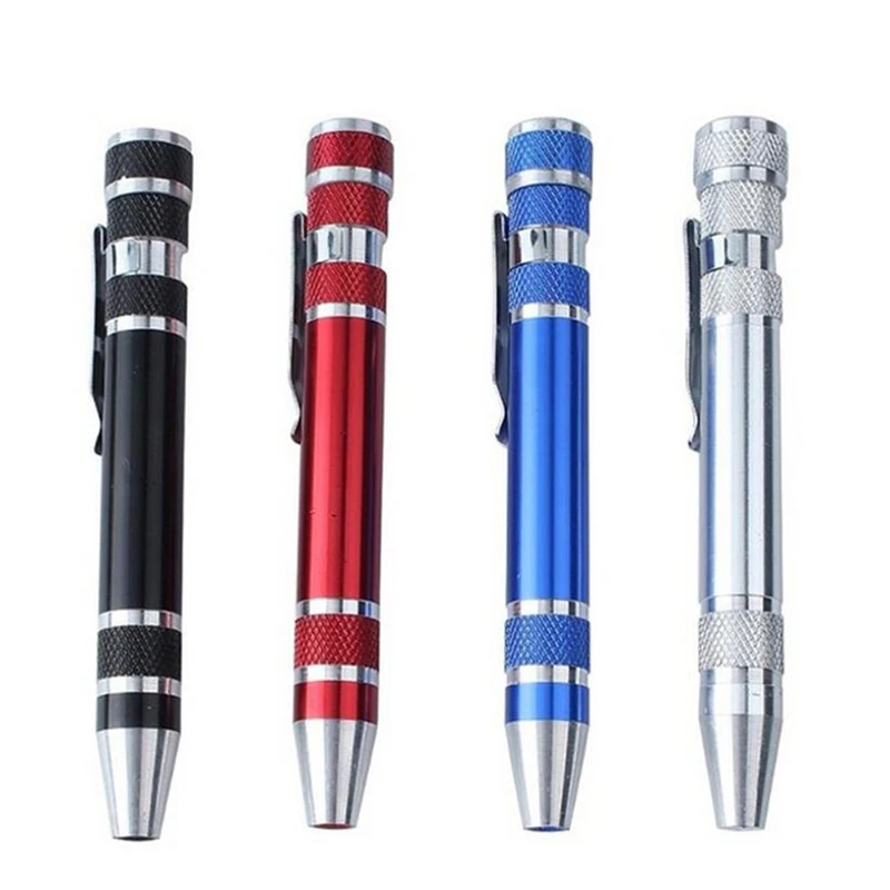 4 Colors Multifunction 8 In 1 Pocket Precision Mini Screwdriver Pen Repair Hand Tools Kit |