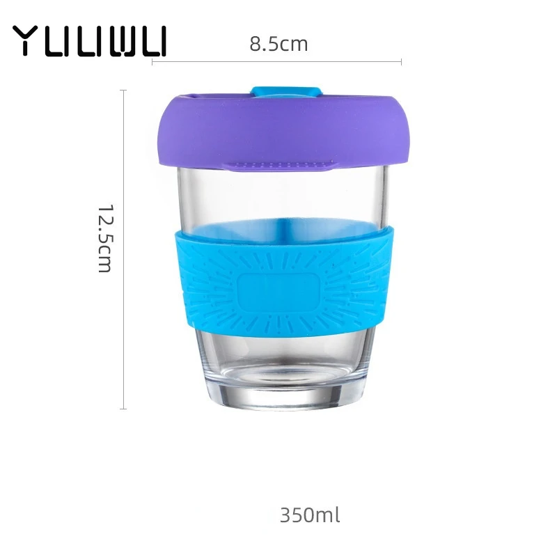 350 мл кофейная чашка портативное удобное стекло для молока силиконовый чехол