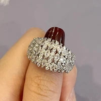 caoshi gorgeous ladys party rings dazzling crystal cz jewelry for wedding ceremony high quality gift accessories for engagement