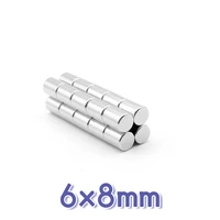 102050100150200pcs 6x8 mm small round search magnet n35 thinck powerful strong magnetic magnet 6x8mm neodymium magnet 68