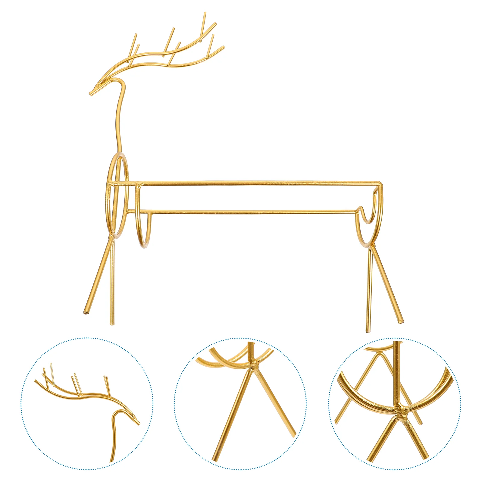 

Rack Holder Christmas Countertop Champagne Tabletop Display Bottle Shelf Storage Metal Reindeer Table Stand Bar Home Golden Deer