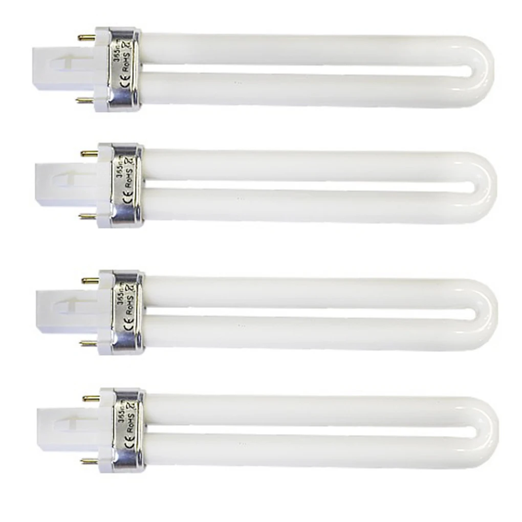 

4 Pieces Set 9W Nail Light Replacement U-shaped Tube Lamp Accessories