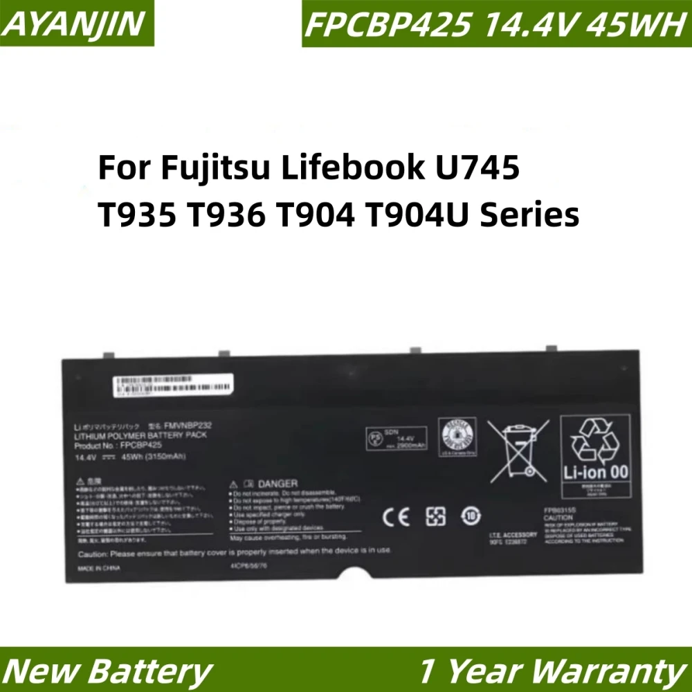 FPCBP425 FMVNBP232 14 4 В 45 Втч аккумулятор для ноутбука Fujitsu Lifebook U745 T935 T936 T904 T904U серии