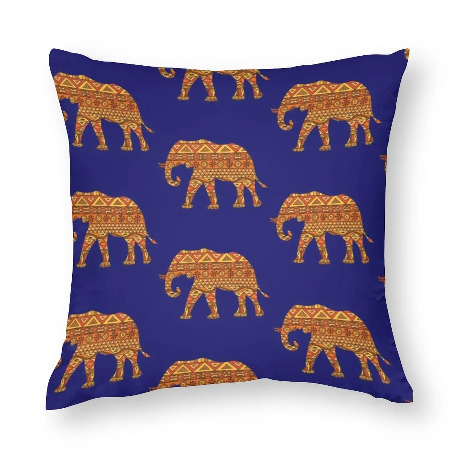 

Винтажный чехол-наволочка с принтом слона в африканском стиле, летняя забавная наволочка из полиэстера на молнии для кровати