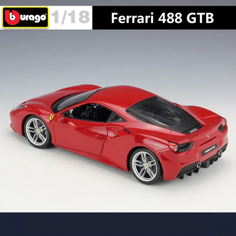 Модель спортивного автомобиля Bburago Ferrari 488 GTB из сплава 1:18 модель литая