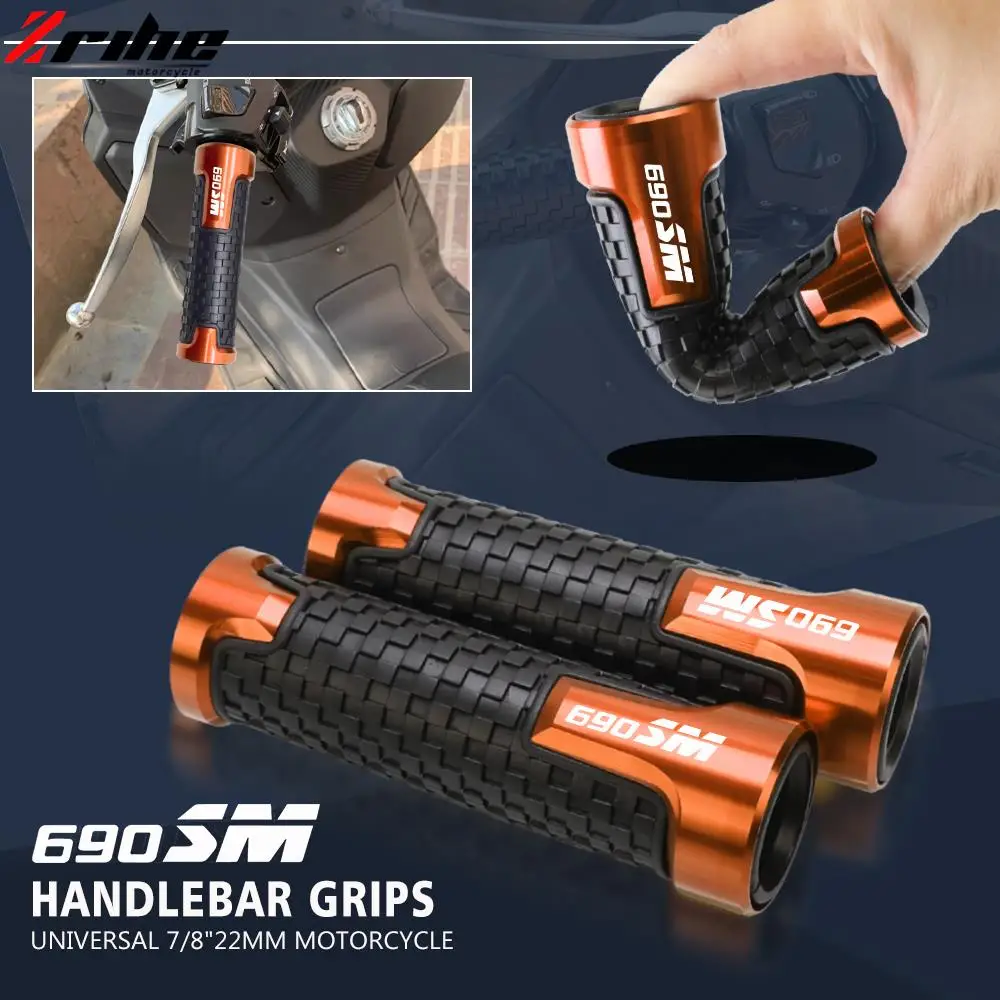 

7/8"22mm Motorcycle Anti-Slip Handle Bar Handlebar Grips For 690SM 690SMC 690SMCR 690 SM SMC SMCR 2008-2017 2016 2015 2014 2013