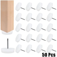 50pcs furniture sliders nail chair legs nail floor protector nylon silicone spare tools for home office food court restaurant
