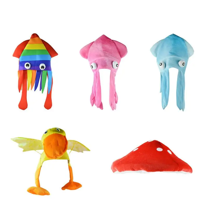 

Octopus Hat Multicolored Squid Sea Animal Headgear Funny Hat Halloween Photo Octopus Hat Couple Children's Birthday Creative Hat