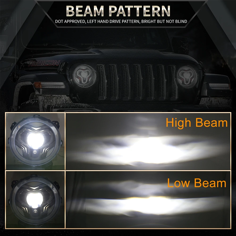 POVTOR 1 комплект водонепроницаемые 9-дюймовые фары со встроенным DRL сигнал поворота