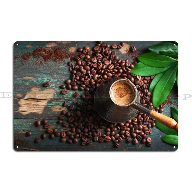 Кофейные зерна Cezve металлическая табличка дизайн плаката персонализированный