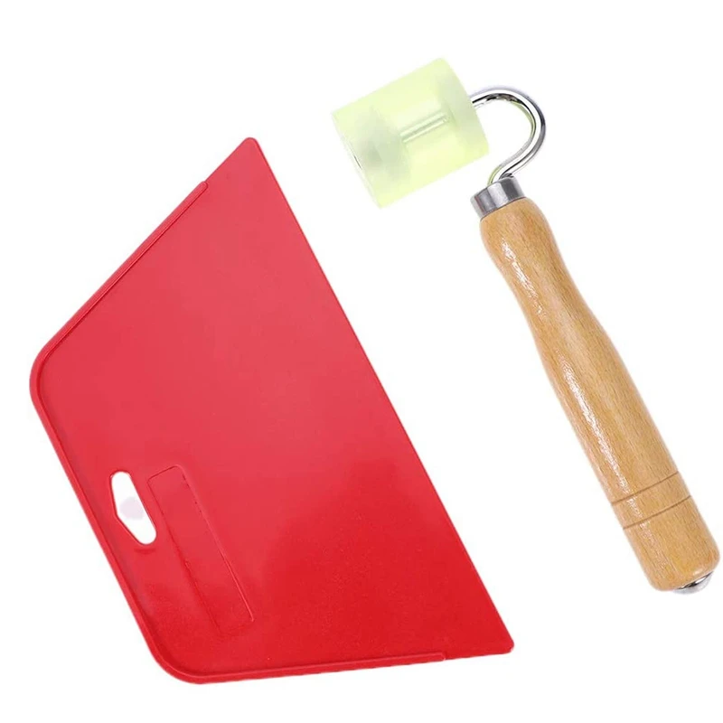 

2Pcs Wallpaper Smoothing Tool Kit With Flat Stitching Roller For Adhesive Vinyl Wallpaper Tools Kit For Contact Paper