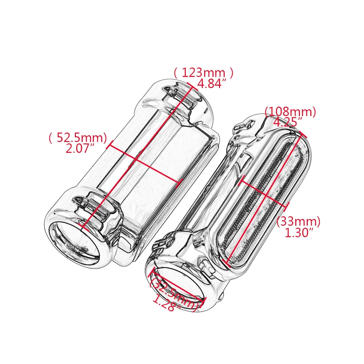 

Фонарь для рулевого управления мотоциклом, серебристый