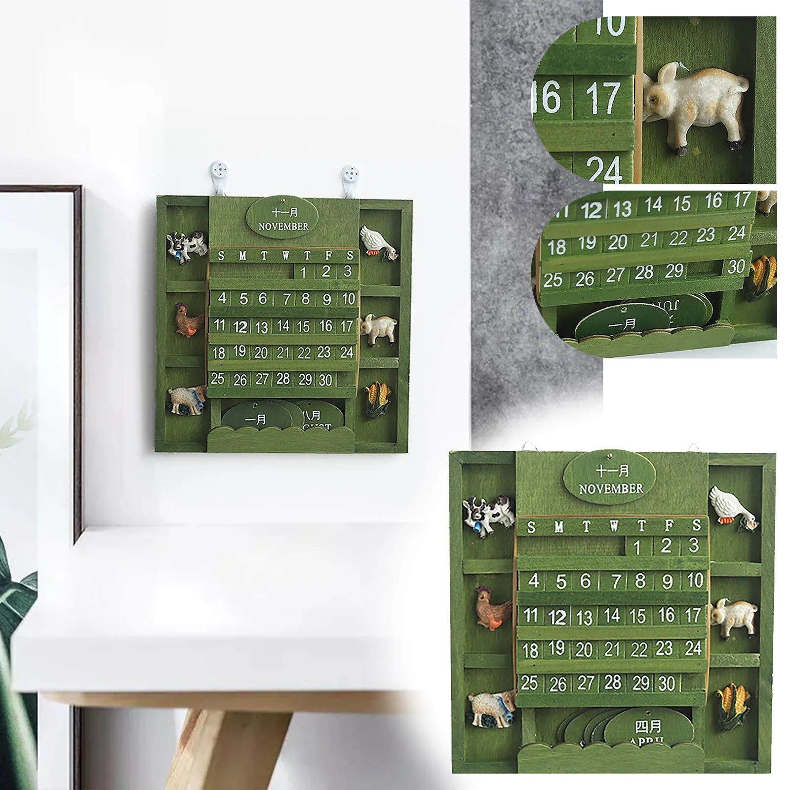 

Календарь для стола в ретро-стиле с вечным календарем 2022