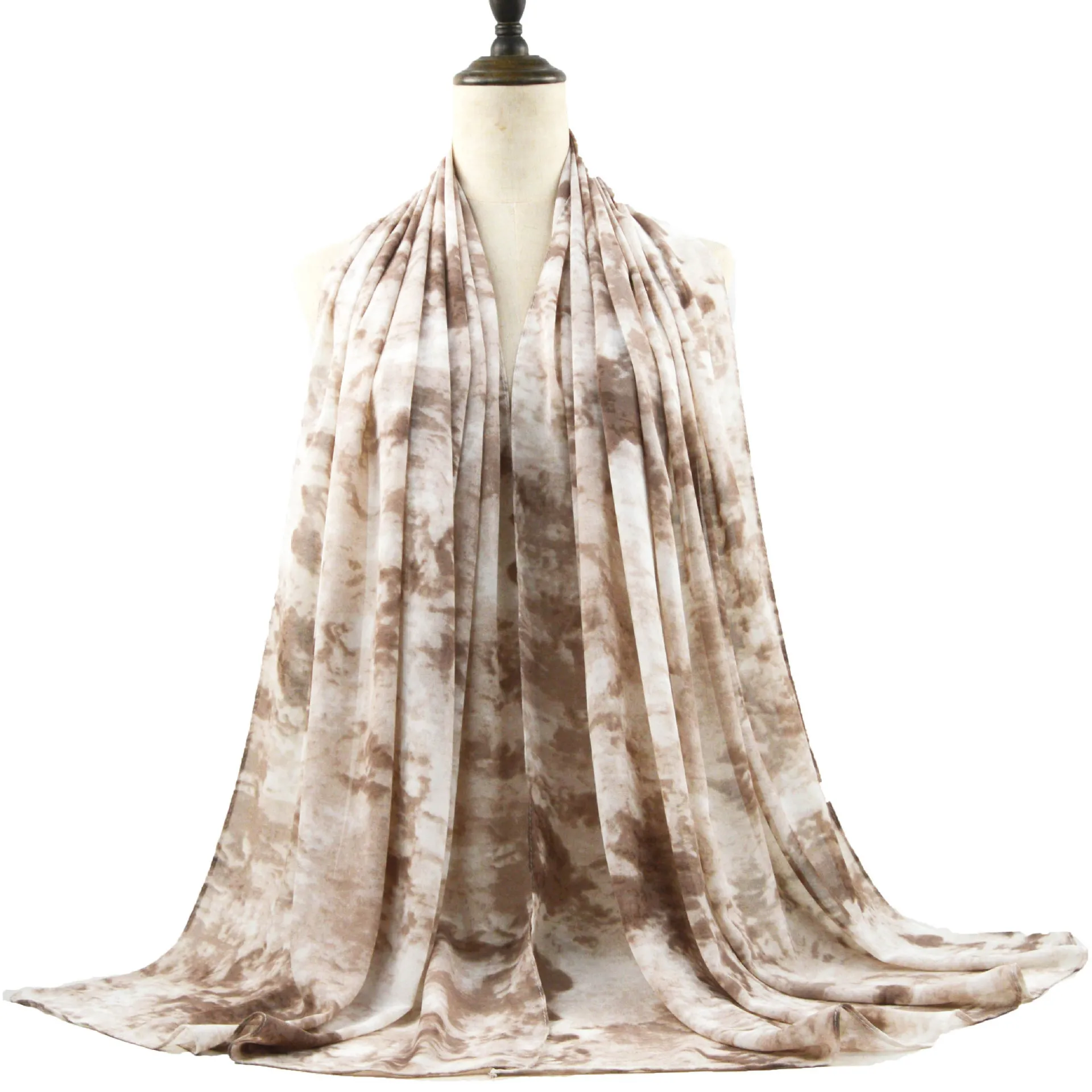 Tie Dye Hijab for Woman Bubble Chiffon Muslim Woman Veil Printed Soft Musulman Femme Shawl Maxi Wrap Women Premium Long Turban