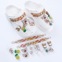 diy shoes charms designer croc charms bling rhinestone girl gift glow clog decaration metal love butterfly accessories 1 set