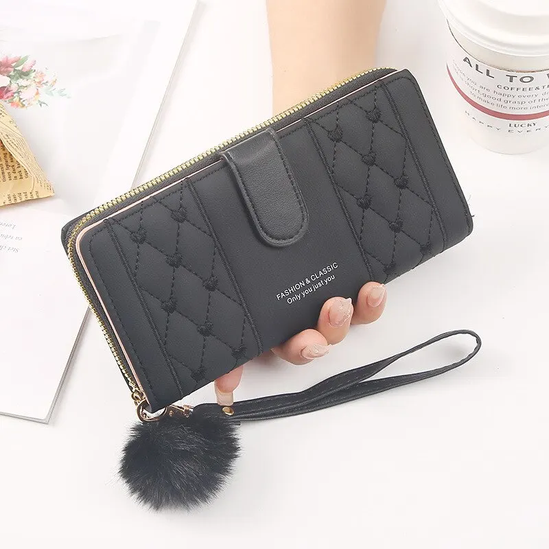 Women'S Wallet Coin Card Holder Travel Purses With Zipper Pattern Pu Leather Handbags Trends 2023 Square Bag Fashion Simple