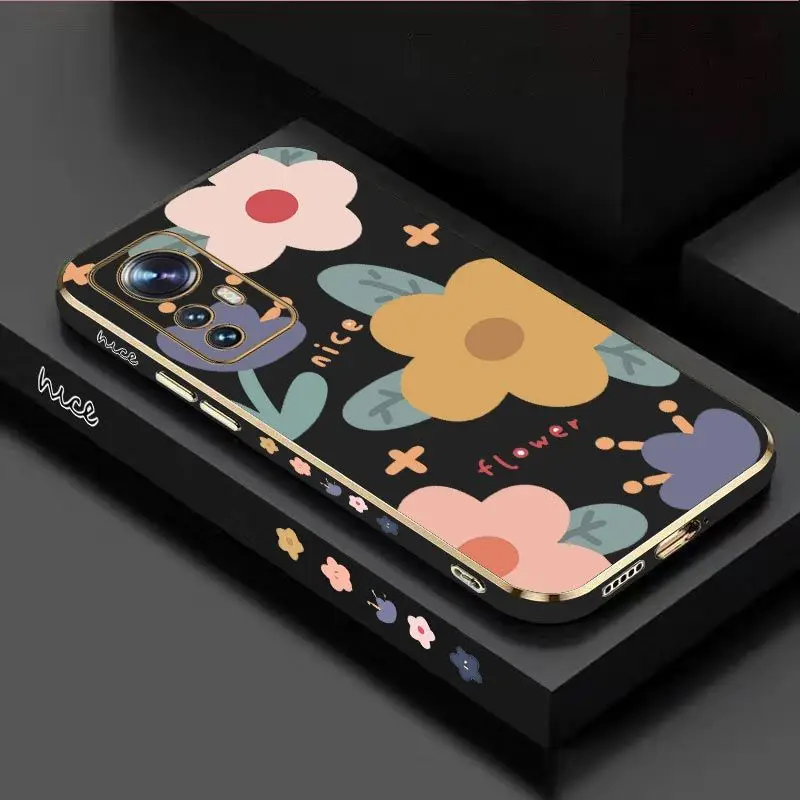 

Warm Flowers Luxury Plating Phone Case For Xiaomi Mi 13 13 Pro 12 12T 12S Ultra 11 11T Ultra 11 Lite 10 10T 9 9 Pro 8 Cover