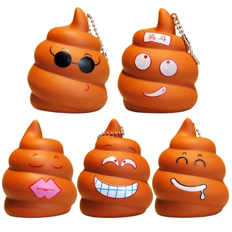 

5Pcs Poop Keychain Pendant Backpack Bag Ornament Prank Toy (Mixed Style)