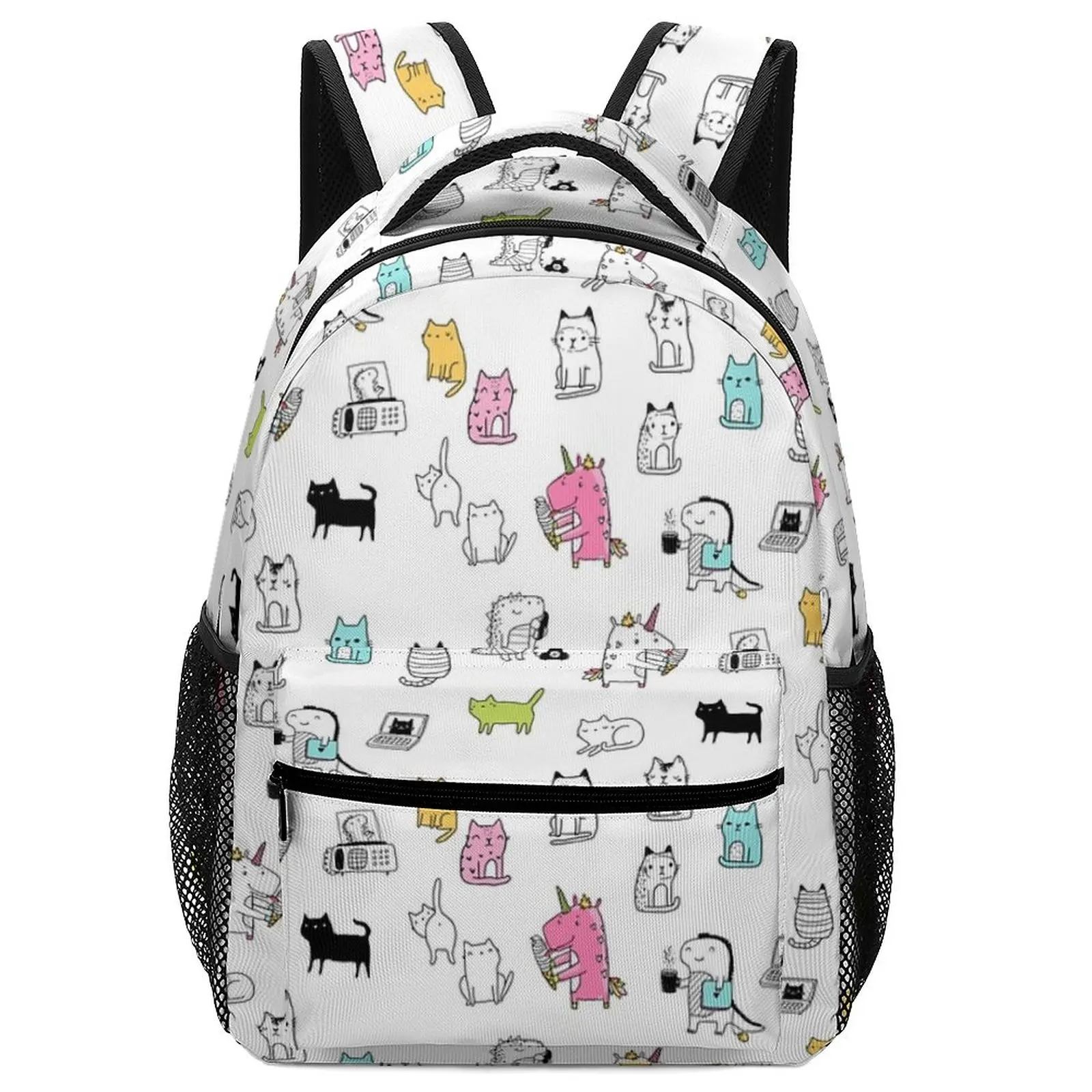 Kawaii Funny Cats. Dinosaurs. Unicorn. Sticker Set. Backpack Girl 5 Years for Children Kids Women School Bags  Doll Backpack