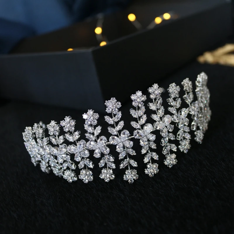 

MYFEIVO Bridal Zircon Hair Hoop Hair Band Princess Wedding Headband Headwear Headdress Handmade Hair Accessorie XXY0368