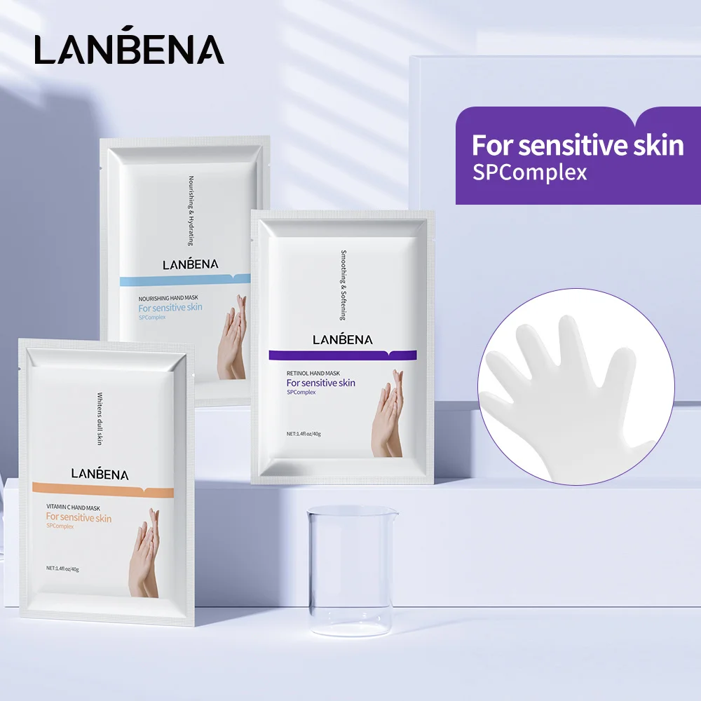 

LANBENA Hand Mask Retinol Nourishing Vitamin C Whitening Moisturizing Exfoliating Calluses Repairing Cuticles Tender Skin Care