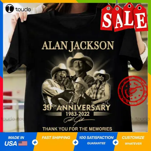 

Футболка Алана-Джексона на 39-Ю годовщину 1983-2022 с надписью «Thank You The воспоминания», облегающая футболка, уличная простая винтажная Повседневн...